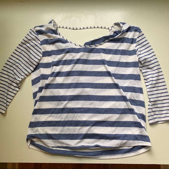 Boat Neck shirt with slouchy open back - Picture 1 of 4